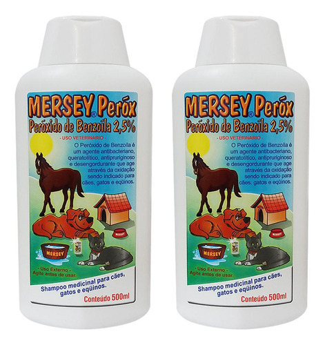 Combo 2un Shampoo Mersey Perox 500ml Cada