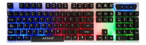 Pack Teclado Mouse Kit Gamer Led Rgb Retroiluminado Mecánico