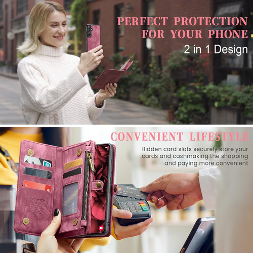 A Funda Estilo Cartera A Prueba De Caídas For Samsung