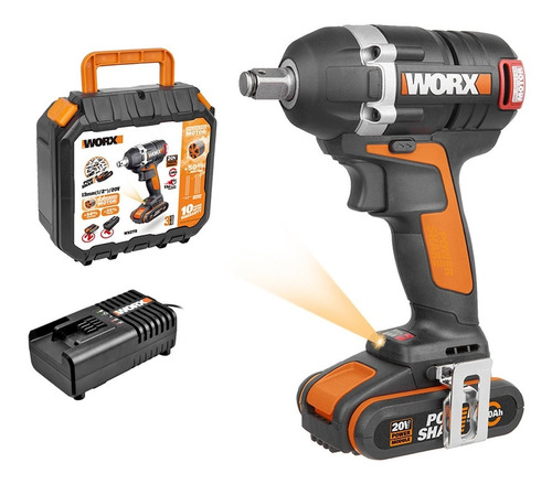 Atornillador De Impacto 20v Worx Wx279 Baterías + Cargador