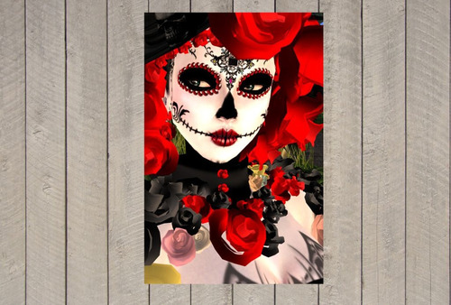 Vinilo Decorativo 30x45cm Katrinas Dia De Los Muertos M1