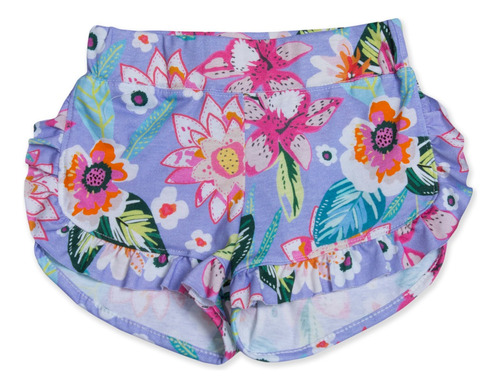 Short Nena Con Volados Flores Tropicales Anchus T 6 Al 14