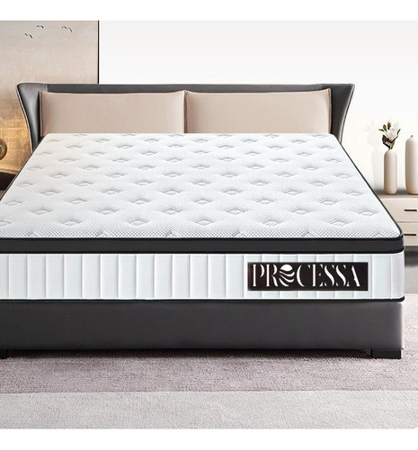 Colchon Queen Size Bio Cotton Spring Hybrid Mattress Blanco