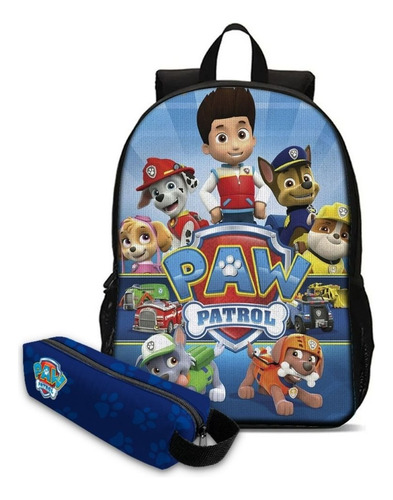 Mochila Escolar Com Estojo Infantil Patrulha Canina Cor Mse0014 Desenho Do Tecido Patrulha Canina 1