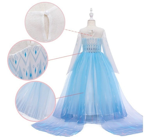 Imagem 4 de 9 de Fantasia Festa Infantil Elsa Filme Frozen 2 Com Acessórios