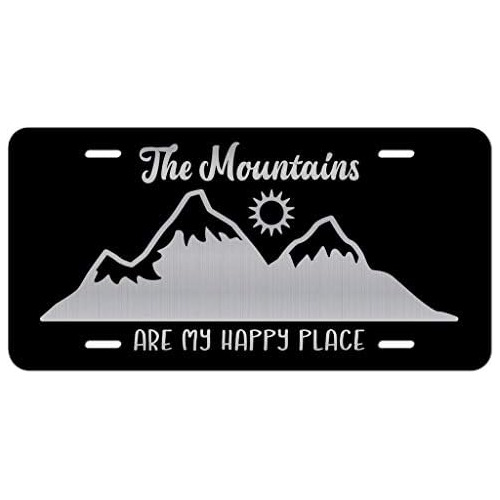 The Mountains Are My Happy Place Vanity Front License P...