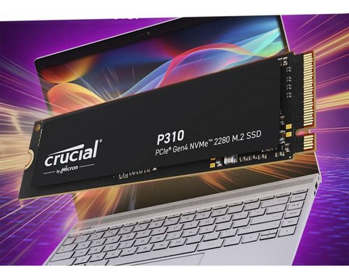 SSD 1 TB M.2 NVMe Pcie Gen4 Crucial P310 M.2 2280 CT1000P310SSD8 Cor Preto