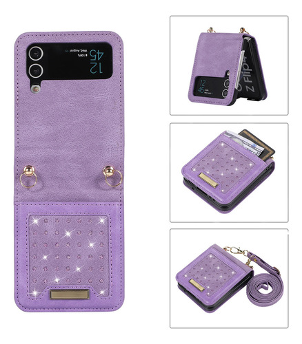 Funda De Cuero Tipo Billetera Solt Con Cordón Cruzado Para