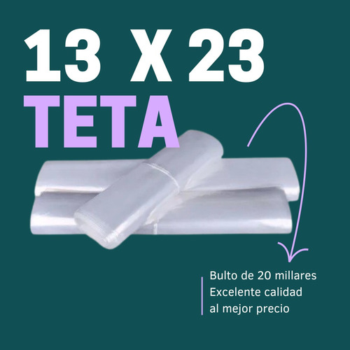 Bolsas Plásticas 13x23 Teta B/d Bulto De 20 Millares