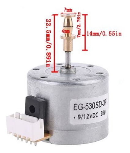 Motor Para Toca Disco Vitrola Dc9 12v 33 45 78 Eixo 22.5mm
