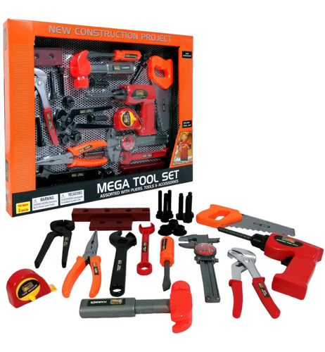 Mega Set Herramientas De Juguete Taladro Llaves Profesiones