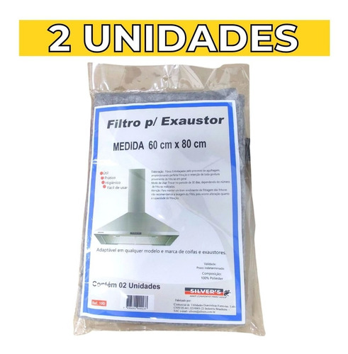 Imagem 1 de 5 de Filtro Para Exaustor Universal Suggar E Coifas 60x80-2 Und