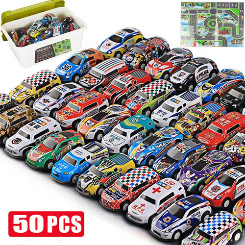 Kit De 50 Carritos De Metal En Miniatura Para Coche De Jugue