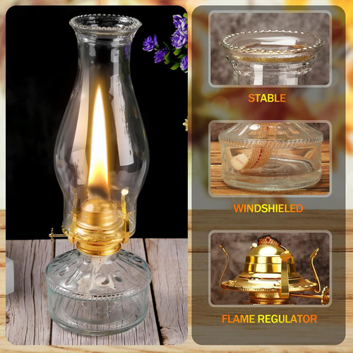 4 Lámparas De Aceite, Lámpara De Queroseno De Vidrio Vintage