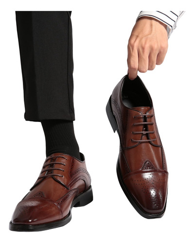 Zapatos Shein De Hombres Formal Brogue Grabado Pu 