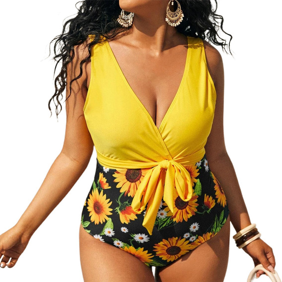 B Bañador Mujer Una Pieza Estampado Girasol Blocking L 3317 B Bañador Mujer Una Pieza Estampado Girasol Blocking L 3317