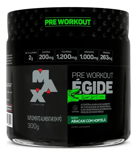 Pre Treino Egide 300g Abacaxi Com Hortela Max Titanium