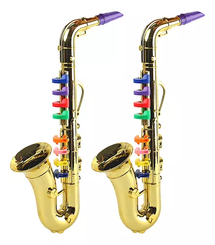  Smaroll Juguete de saxofón para niños con luz y sonido,  multifuncional, juguetes educativos tempranos, juguete de instrumento  musical para niños pequeños, niños, principiantes, simulación musical, mini  saxofón, para niños : Juguetes