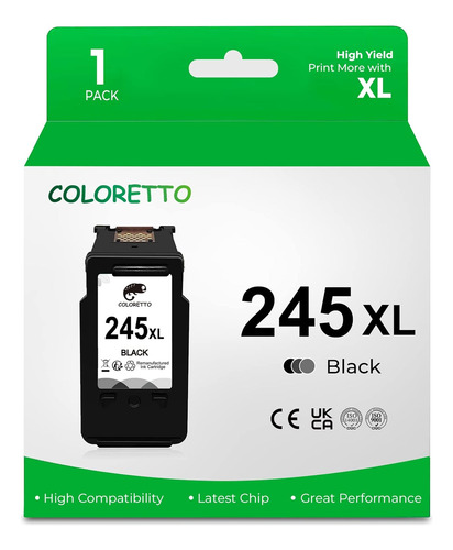 Coloretto Pg-245xl (1 Negro) Reemplazo De Cartucho De Ti228