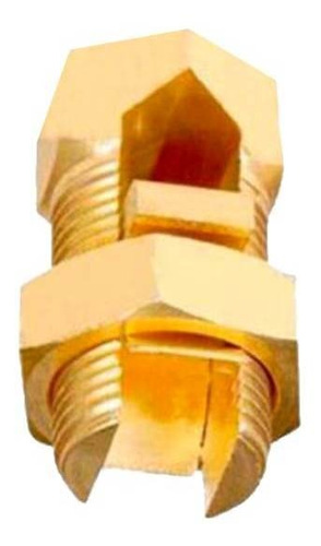 Imagem 5 de 5 de Conector Parafuso Fendido Emenda Cabos Split Bolt 16mm Latão
