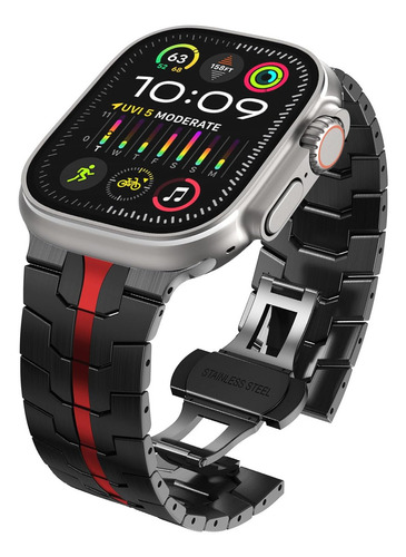 Malla Para Apple Watch Series 9/8/7/se Ultra 2 49mm Negro&r