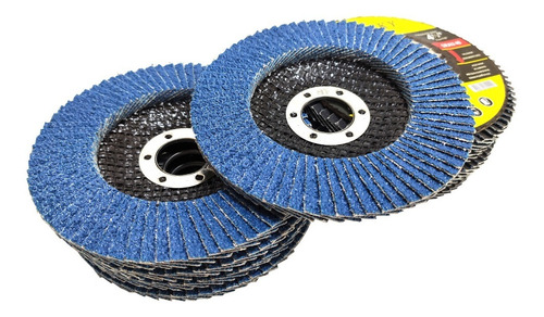 Imagem 8 de 9 de Kit 10 Disco Lixa Flap Grao 60 115x22 Lixadeira 4.1/2 X 7/8