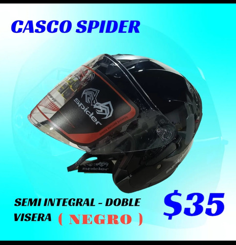 Casco Spider Semi Integral Doble Visera 