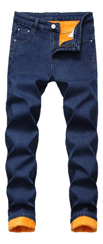 Jeans De Forro Polar De Hombre De Talla Grande De Invierno