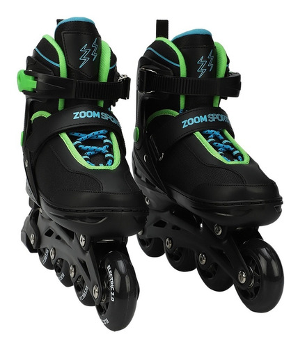  Patines Zoom Electric Verde Negro  Talla S, M Y L