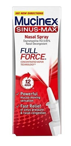 Mucinex Sinus-max Full Force Descongestionante Nasal Spray, 