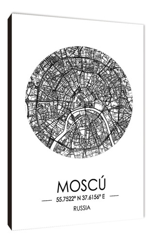Cuadros Mapa Moscú Varios Modelos 29x41