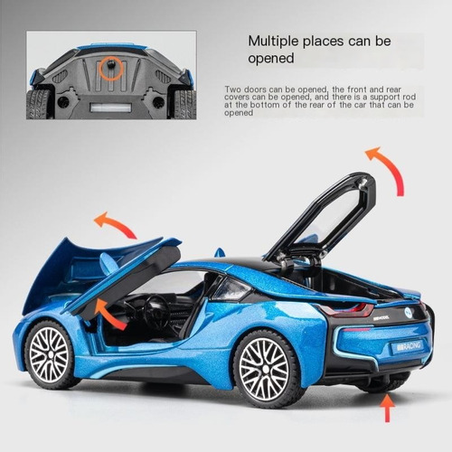 Modelo De Simulação De Carro Esportivo De Liga Leve I8 1:32