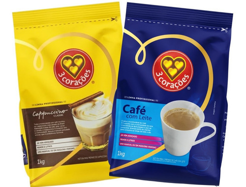 Cappuccino + Café Com Leite Tres 3 Corações Vending  - 1kg