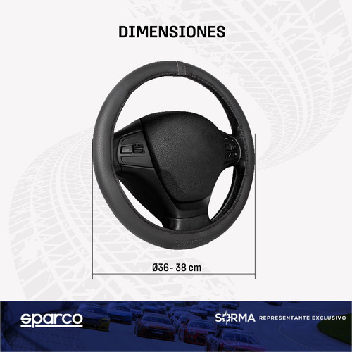 Imagen 4 de 10 de Cubre Volante 36/38 Cm Sparco Importado Leggera Pvc Sin Aro