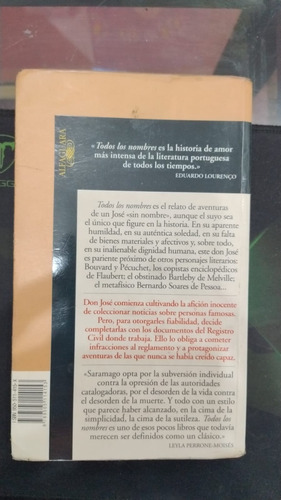 Todos Los Nombres - José Saramago - Alfaguara (Usado)