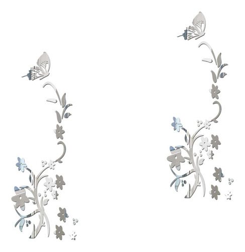 Pegatina De Pared Con Espejo 3d Con Forma De Flor De Ratán,