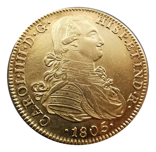 Moneda De Oro 8 Escudos Original Colonial 1805 Carlos Illl