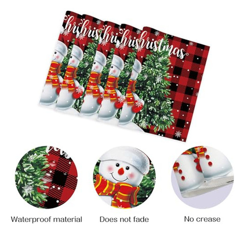 Juego De 4 Individuales De Navidad Feliz Navidad Muñeco De