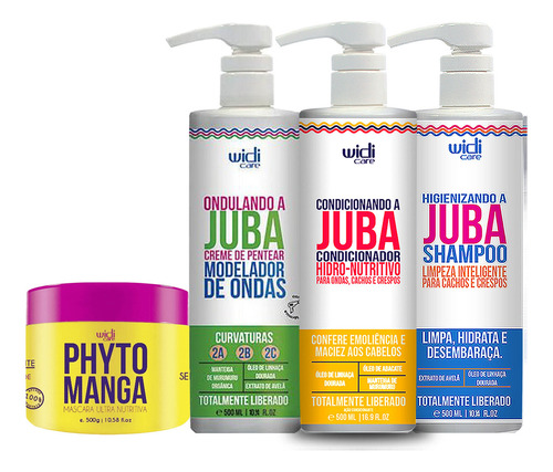 Kit Widi Juba Ondulando, Shampoo, Condicionador, Másc Phyto