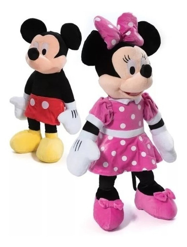 Pareja Mickey Mouse Y Minnie Peluche 50cm Set X2