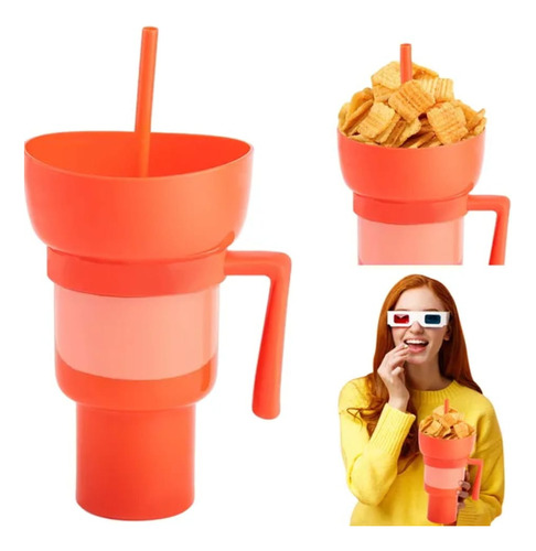 Vasos De Estadio, Taza Con Snack Bowl Encima, Vaso 2 En 1