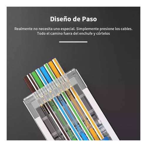 50 Conectores Rj45 Cat6 Pasantes Extremos De Cable Ethernet