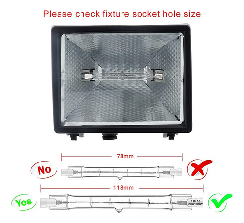 Bombilla Halógena R7s, 118 Mm, 200 W, 230 V, Paquete De 20 B