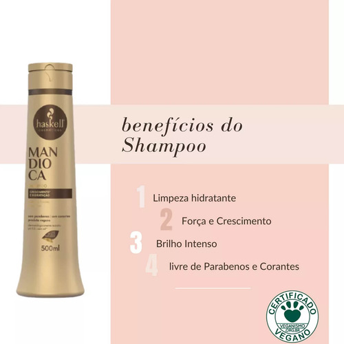 Shampoo Haskell Mandioca 500ml