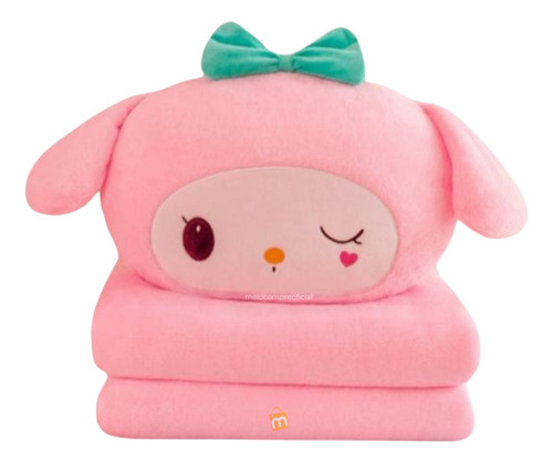 Cobija Con Cojín Kuromi Sanrio Kawaii Importada