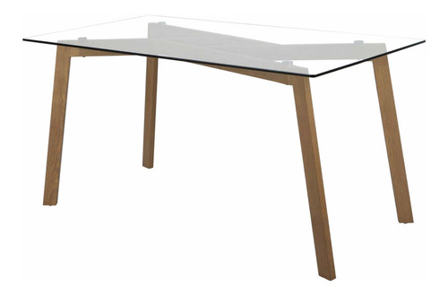 Imagen 2 de 5 de Mesa De Vidrio Para Comedor + Set X 4 Sillas Tamesis Azul