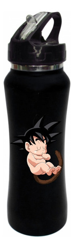Termo Pitillo Goku Bebé Dragon Ball Botilito Negro 650ml Xv
