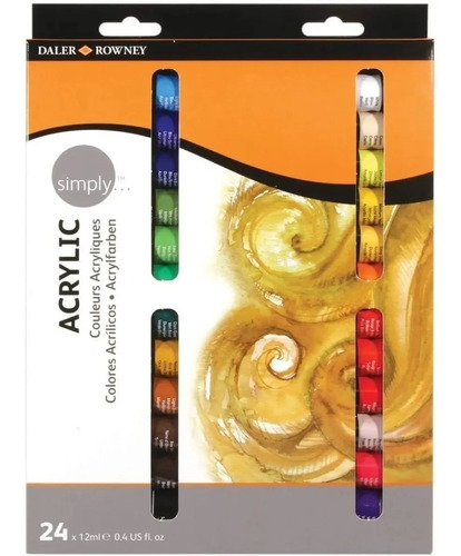 Tinta Acrilico Simply Daler Rowney 24 Cores