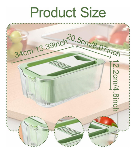 Fatiador Mandoline Para Cozinha Verde Com 6 Lâminas