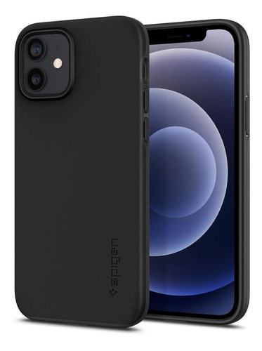 Capa Spigen Thin Fit Black Para iPhone 12 / 12 Pro